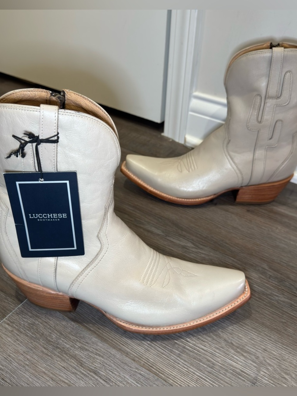 Lucchese Cactus Western Leather Booties Boots